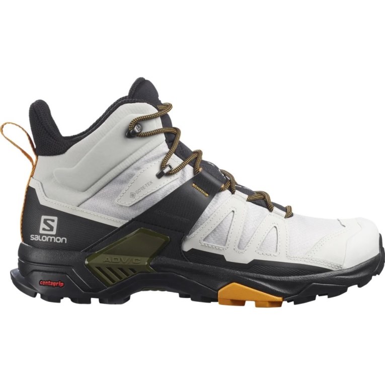 White / Black Salomon X Ultra 4 Mid GTX Men\'s Hiking Boots | IE TQ0276